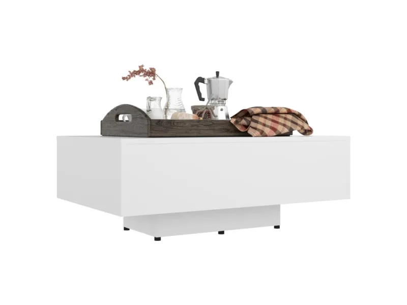 Table basse Blanc 85x55x31 cm Aggloméré