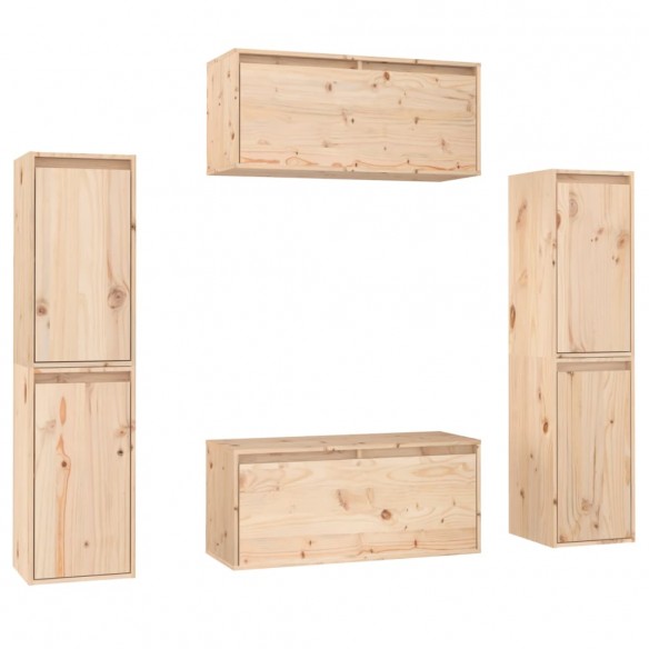 Meubles TV 6 pcs Bois massif de pin