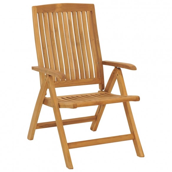 Chaises de jardin inclinables 8 pcs Bois de teck solide