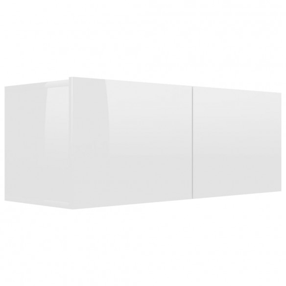 Ensemble de meuble TV 2 pcs Blanc brillant Aggloméré