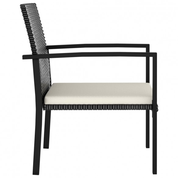 Chaises de salle à manger de jardin 2 pcs Résine tressée Noir