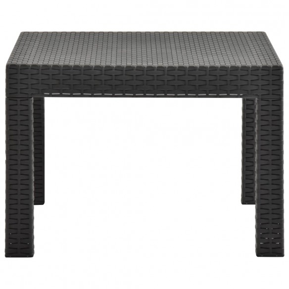 Table de jardin Anthracite 58x58x41 cm PP Rotin