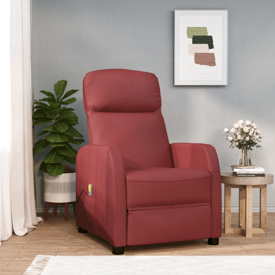 Fauteuil de massage Rouge bordeaux Similicuir