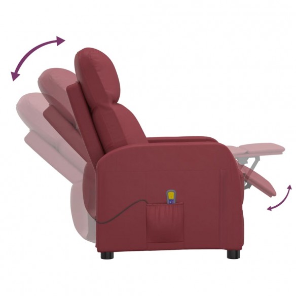 Fauteuil de massage Rouge bordeaux Similicuir