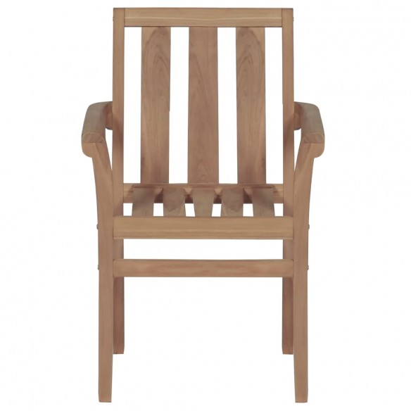 Chaises de jardin 2 pcs avec coussins crème Bois de teck massif