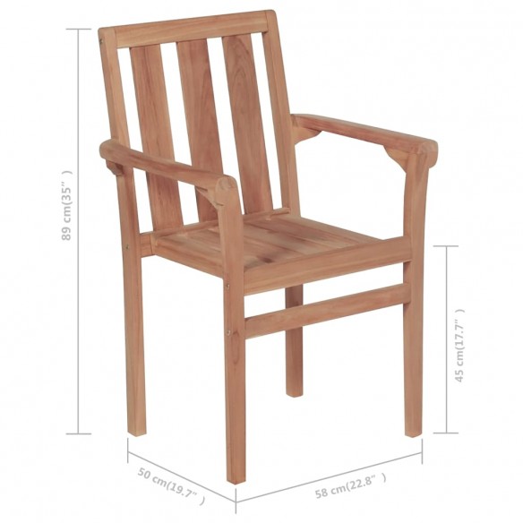 Chaises de jardin 2 pcs avec coussins crème Bois de teck massif