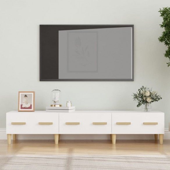 Meuble TV Blanc 150x34,5x30 cm Bois d'ingénierie