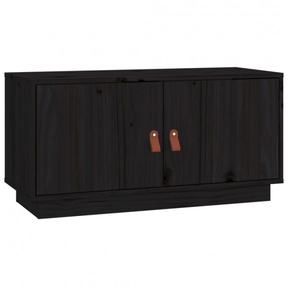 Meuble TV Noir 80x34x40 cm Bois de pin massif