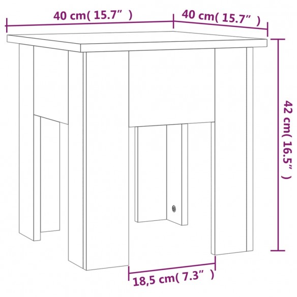 Table basse Blanc 40x40x42 cm Aggloméré