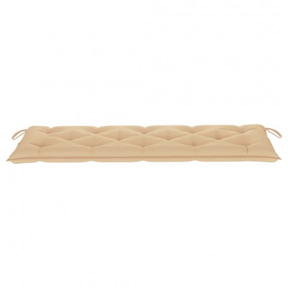 Banc de jardin empilable et coussin 159 cm Bois de teck massif