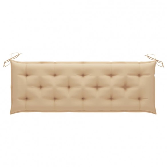 Banc de jardin empilable et coussin 159 cm Bois de teck massif