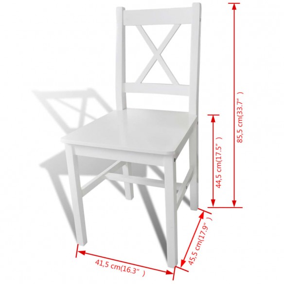 Chaises à manger lot de 4 blanc bois de pin