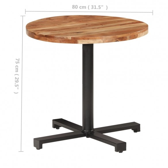 Table de bistro Ronde Ø80x75 cm Bois d'acacia massif