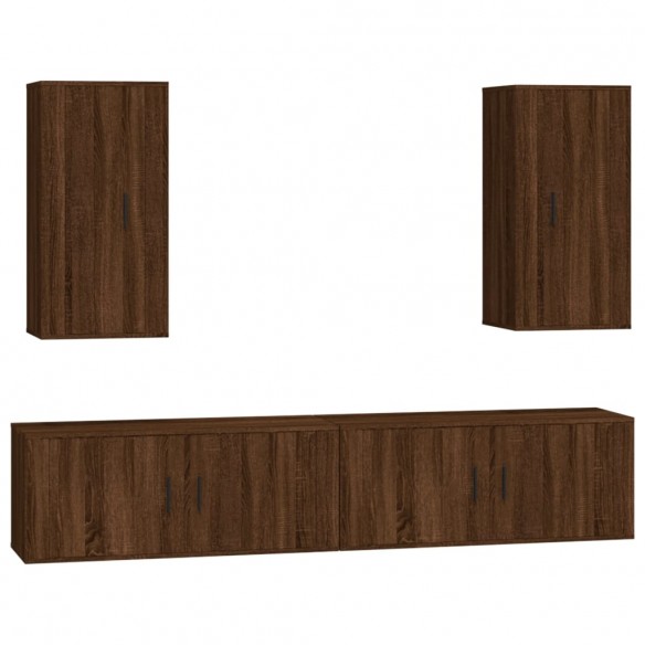 Ensemble de meubles TV 4 pcs Chêne marron Bois d'ingénierie