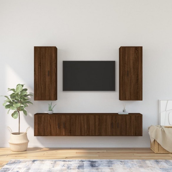 Ensemble de meubles TV 4 pcs Chêne marron Bois d'ingénierie