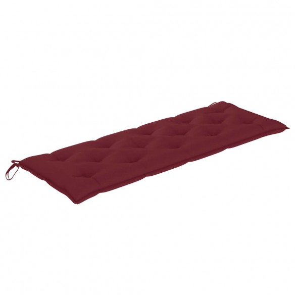 Banc Batavia avec coussin rouge bordeaux 150cm Bois teck massif