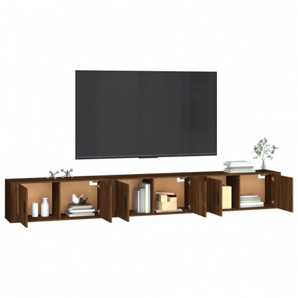 Meubles TV muraux 3 pcs chêne marron 100x34,5x40 cm