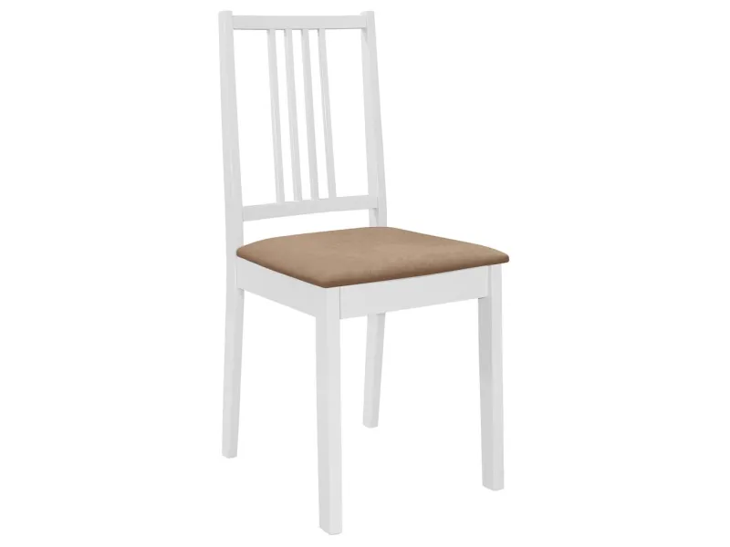 Chaises à manger avec coussins lot de 2 blanc bois solide