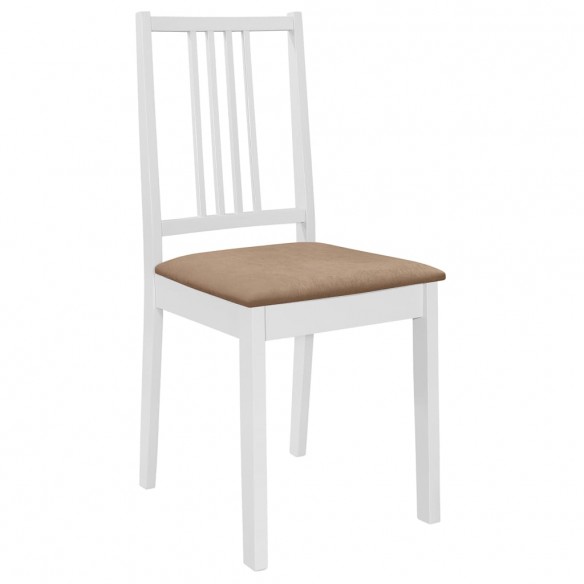 Chaises à manger avec coussins lot de 2 blanc bois solide