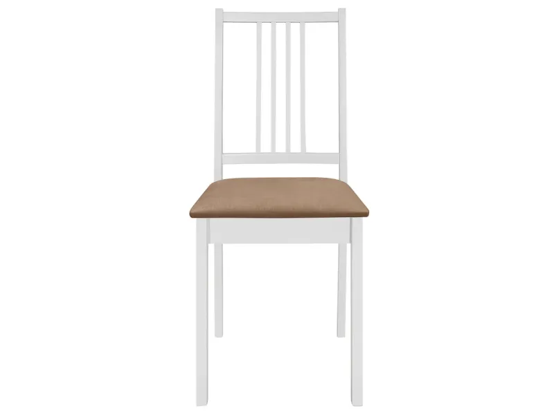 Chaises à manger avec coussins lot de 2 blanc bois solide