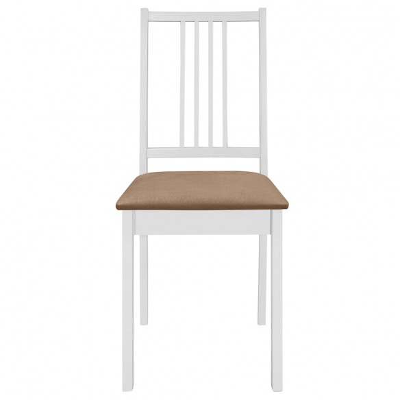 Chaises à manger avec coussins lot de 2 blanc bois solide