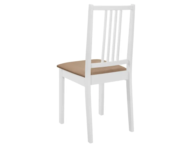 Chaises à manger avec coussins lot de 2 blanc bois solide