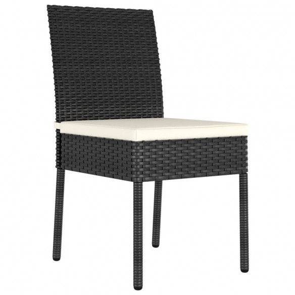 Chaises de salle à manger de jardin 2 pcs Résine tressée Noir