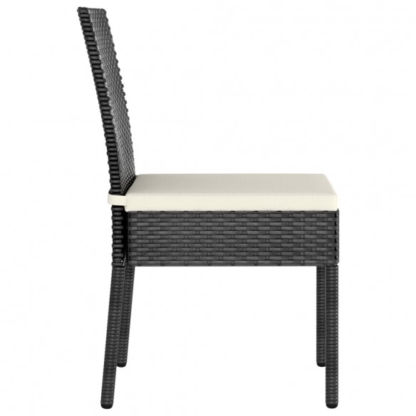 Chaises de salle à manger de jardin 2 pcs Résine tressée Noir