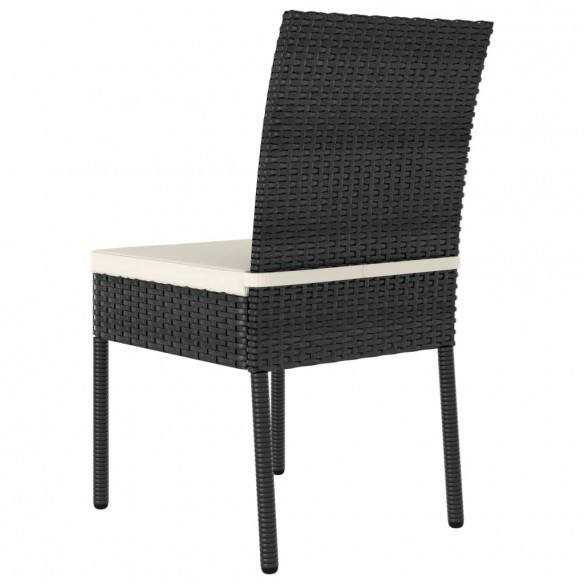 Chaises de salle à manger de jardin 2 pcs Résine tressée Noir