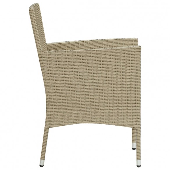 Chaises de salle à manger de jardin 2 pcs Résine tressée Beige