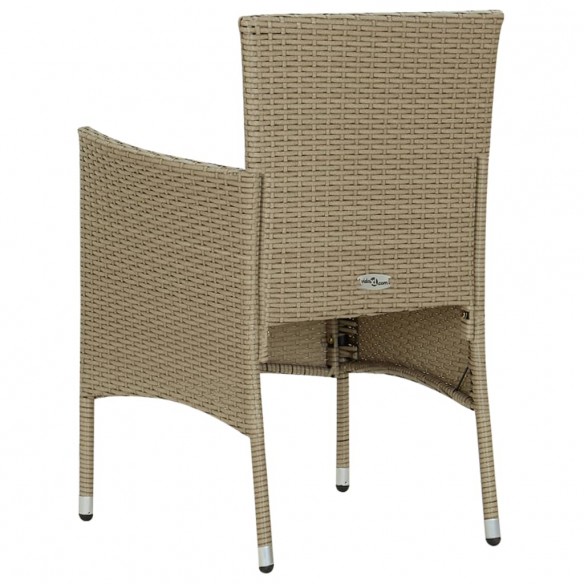 Chaises de salle à manger de jardin 2 pcs Résine tressée Beige