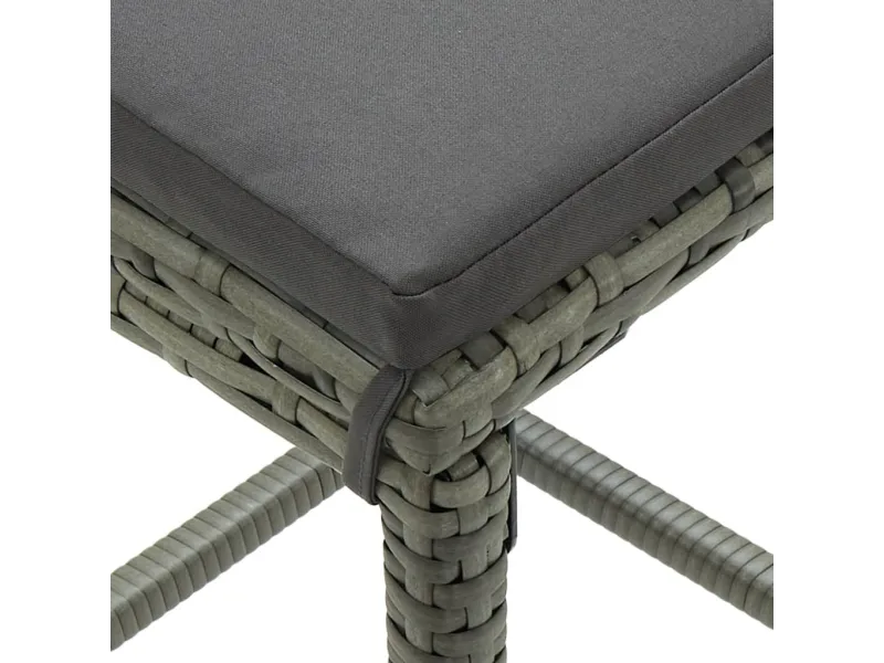 Tabourets de bar avec coussins lot de 2 gris résine tressée