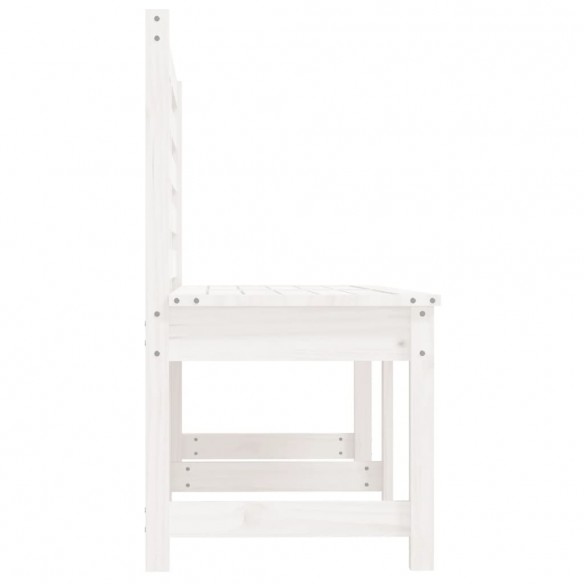 Banc de jardin blanc 157,5 cm bois massif de pin