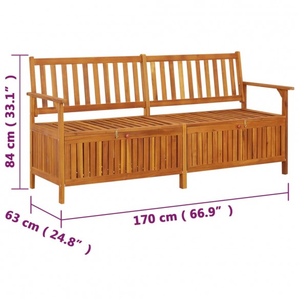 Banc de rangement 170 cm Bois d'acacia solide