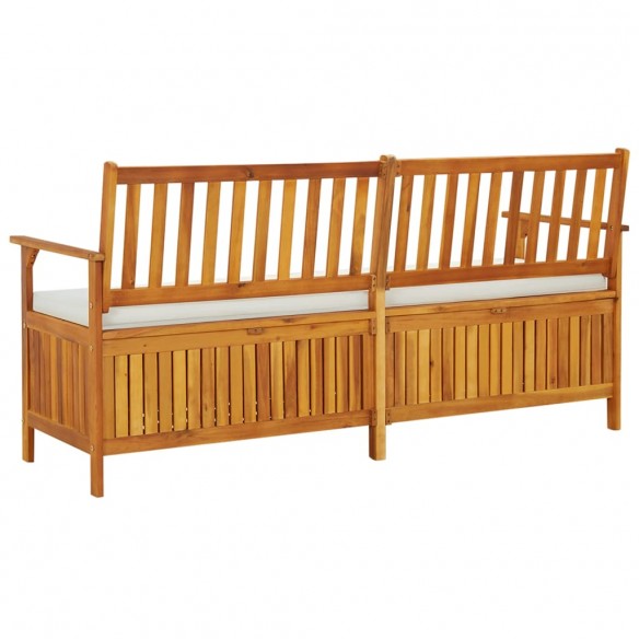 Banc de rangement avec coussin 170 cm Bois d'acacia solide