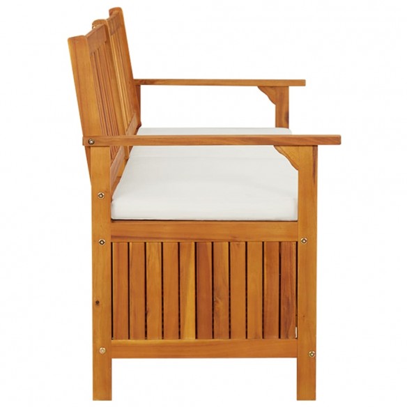 Banc de rangement avec coussin 170 cm Bois d'acacia solide