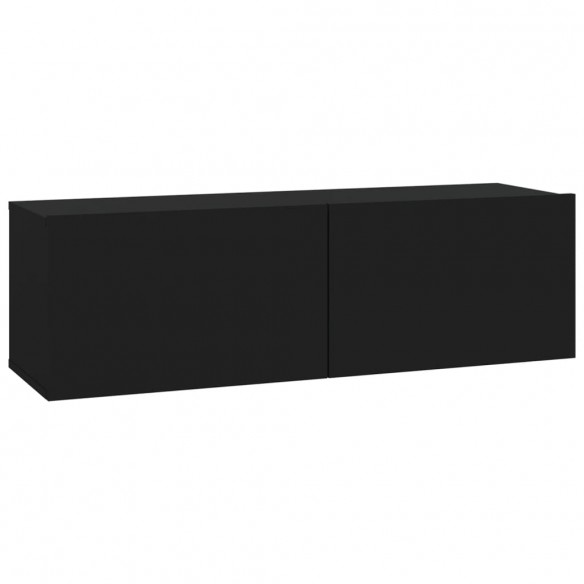 Meubles TV muraux 2 pcs noir 100x30x30 cm bois d'ingénierie