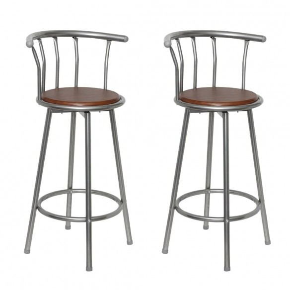 Tabourets de bar lot de 2 marron acier