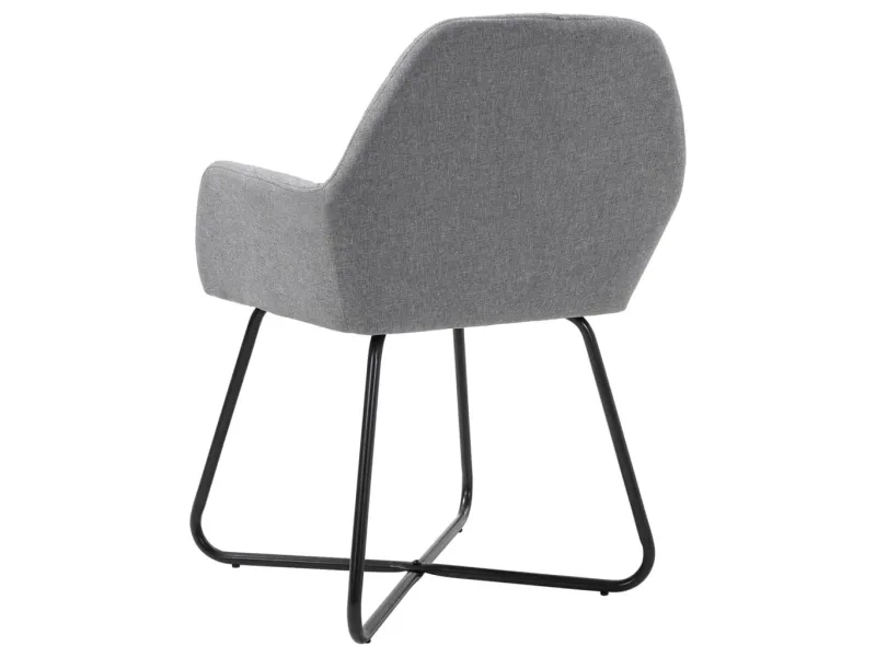 Chaises à manger lot de 2 gris clair tissu