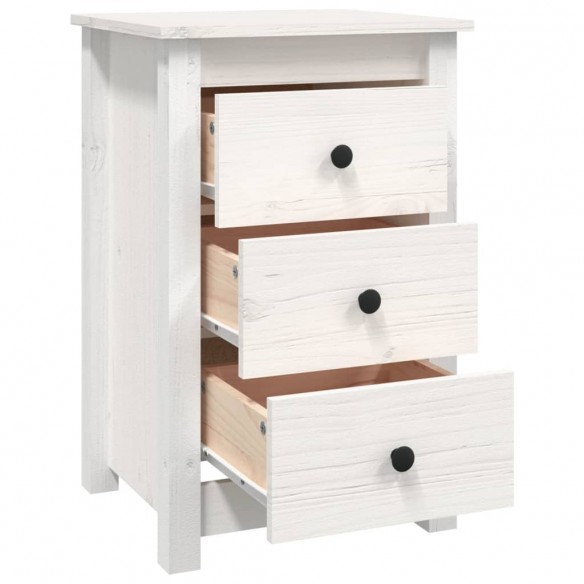 Tables de chevet 2 pcs Blanc 40x35x61,5 cm Bois de pin massif