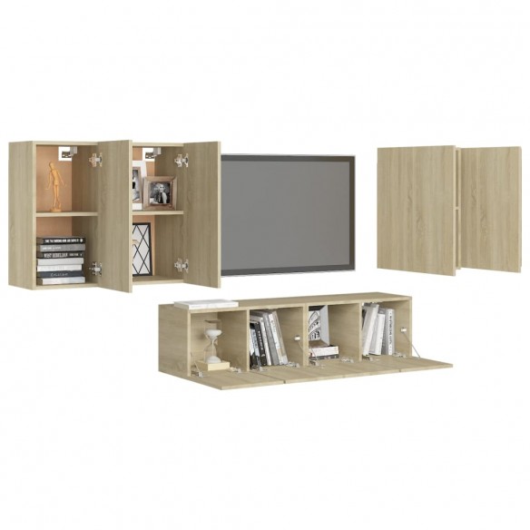 Ensemble de meuble TV 6 pcs Chêne sonoma Aggloméré