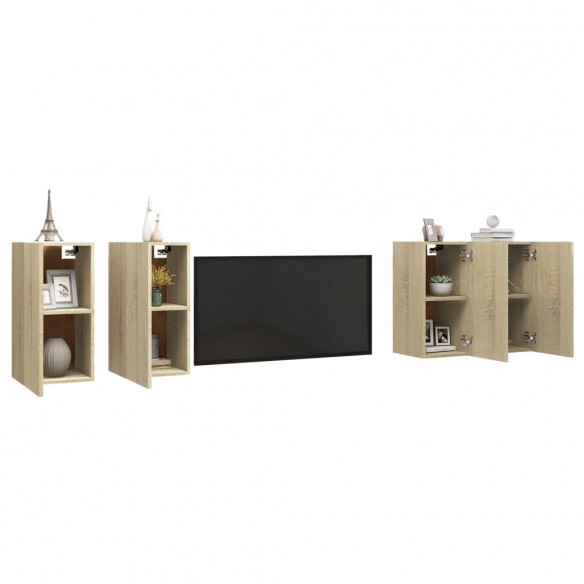 Meubles TV 4 pcs Chêne sonoma 30,5x30x60 cm Aggloméré