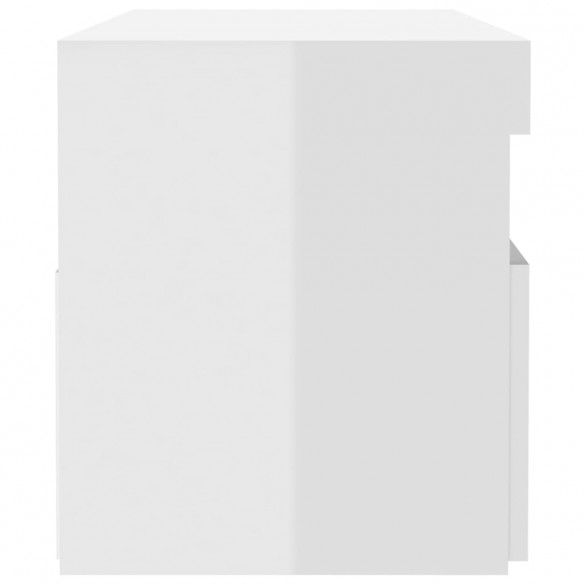 Tables de chevet lumières LED 2 pcs blanc brillant 60x35x40 cm