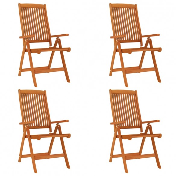 Chaises de jardin pliables 4 pcs Bois d'eucalyptus massif