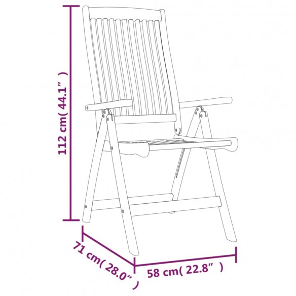 Chaises de jardin pliables 4 pcs Bois d'eucalyptus massif