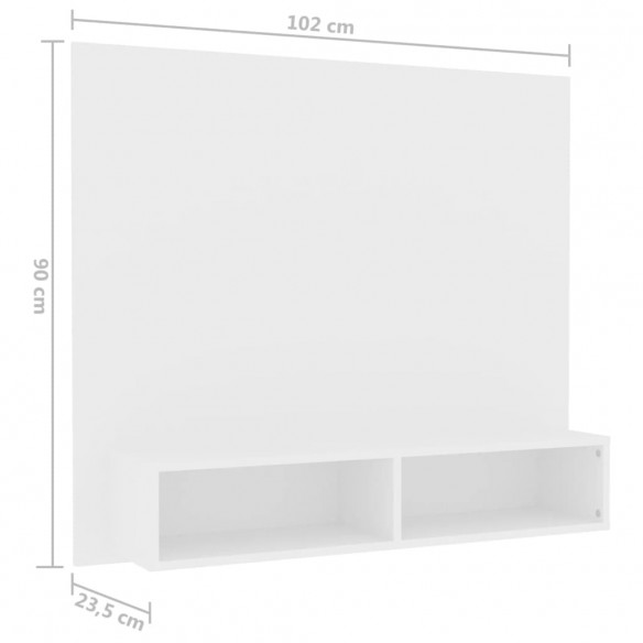 Meuble TV mural Blanc 102x23,5x90 cm Aggloméré