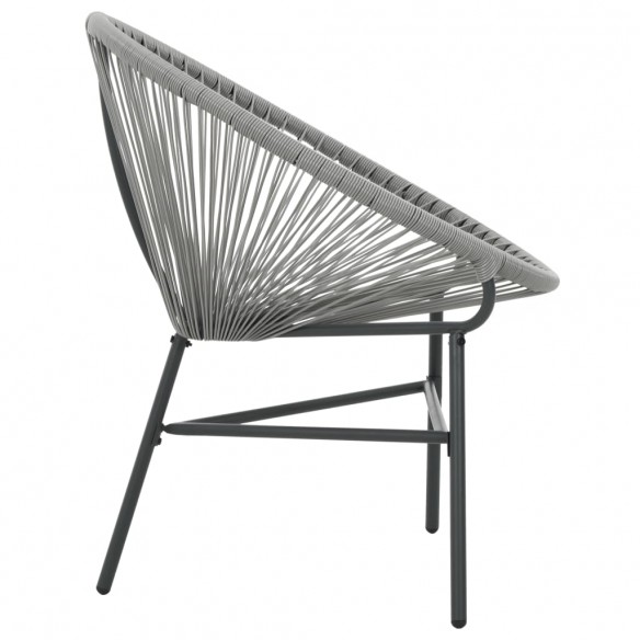 Chaise de jardin sous forme de lune Résine tressée Gris