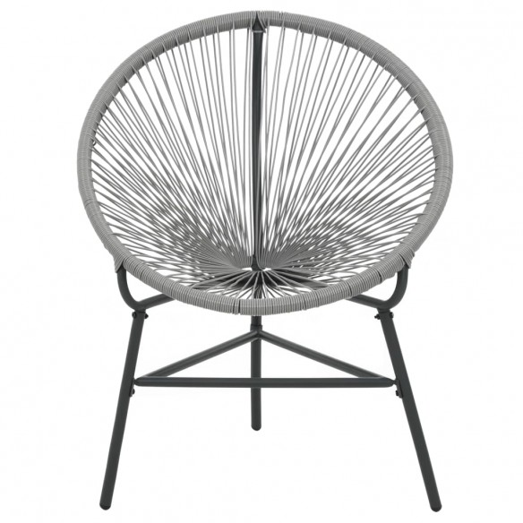 Chaise de jardin sous forme de lune Résine tressée Gris