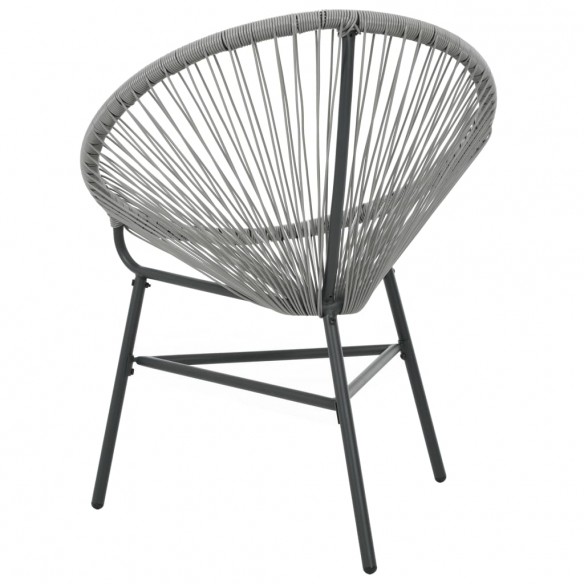 Chaise de jardin sous forme de lune Résine tressée Gris