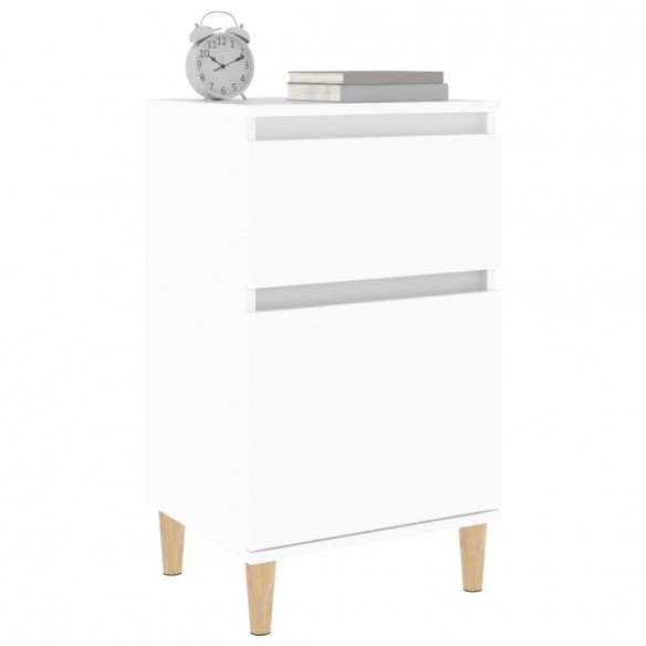 Tables de chevet 2 pcs blanc 40x35x70 cm